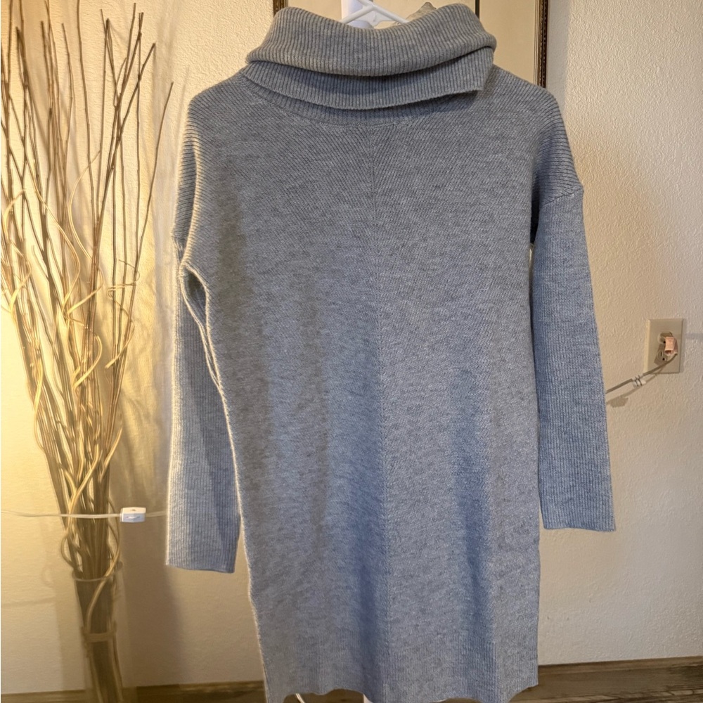 By Together Roll Neck Sweater Dress-Grey
